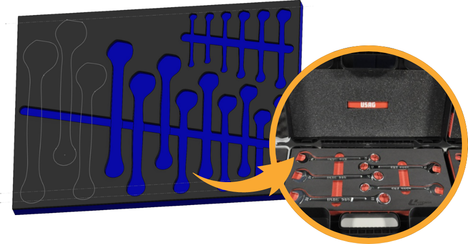 Progettazione e realizzazione Foam per utensili e isole di lavoro